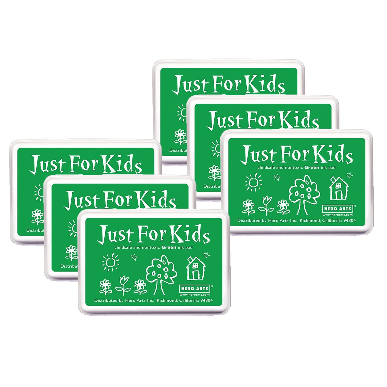 Just for Kids® Ink Pad, Green, Pack of 6